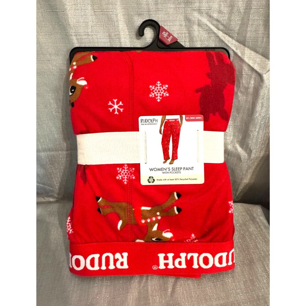 Women’s Rudolph the Red Nosed Reindeer Sleep Pants Size 2X (18W-20W) NEW